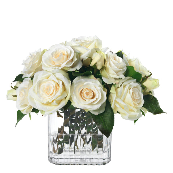 Diane James Mixed Roses In Ribbed Vase
