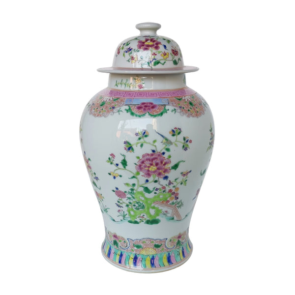 Chinoiserie Floral Temple Jar Multi-Colored by Legend of Asia