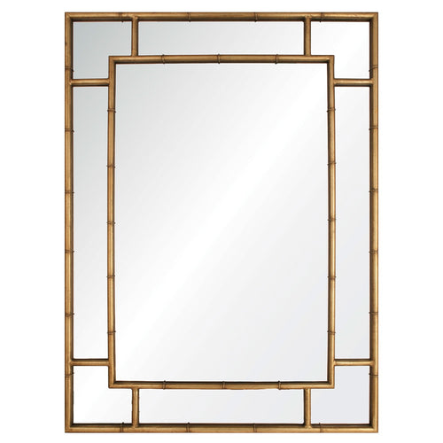 Mirror Home Gold Leaf Bamboo, Iron Mirror