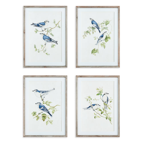 Napa Home And Garden Blue Birds Prints, Set Of 4
