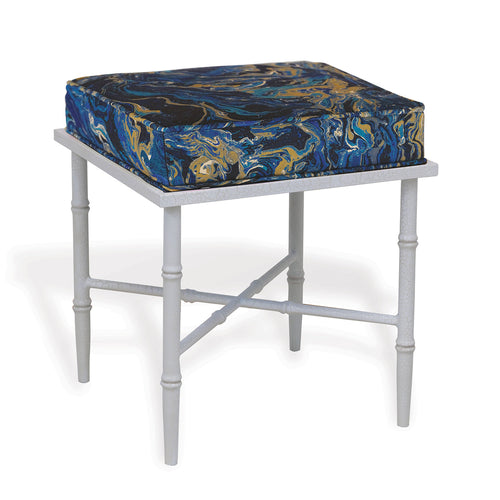 Port 68 Doheny Bench with Gosia Ocean Fabric