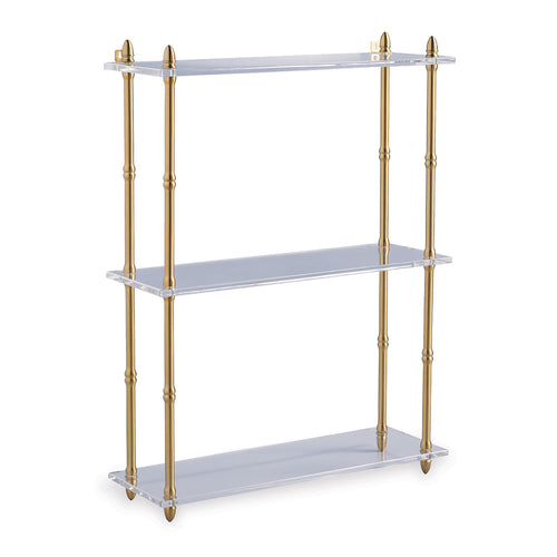 Carmel Brass and Lucite Wall Shelf by Port 68, Wide