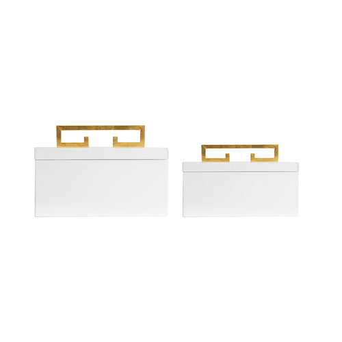 Avondale Boxes in White, Set of 2, by Couture Lighting
