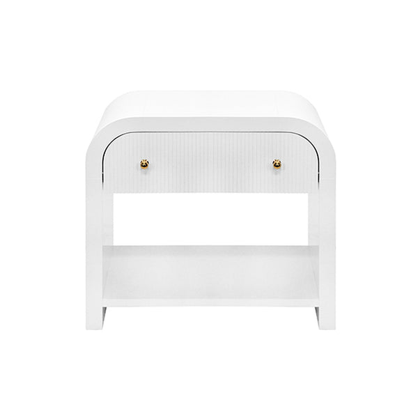 Worlds Away Esther Side Table in White