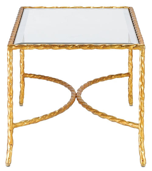 Currey and Company Gilt Twist Cocktail Table