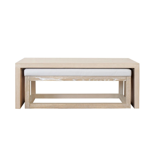 Worlds Away Kenneth Coffee Table & Bench Set