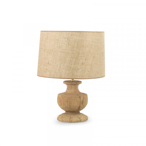 Zentique Hudson Wood Lamp with Burlap Shade