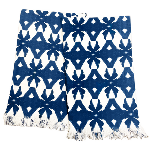 Laura Park Designs Palm Navy Blue Throw Blanket