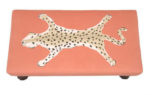 Dana Gibson Isleboro Leopard Bench, Orange