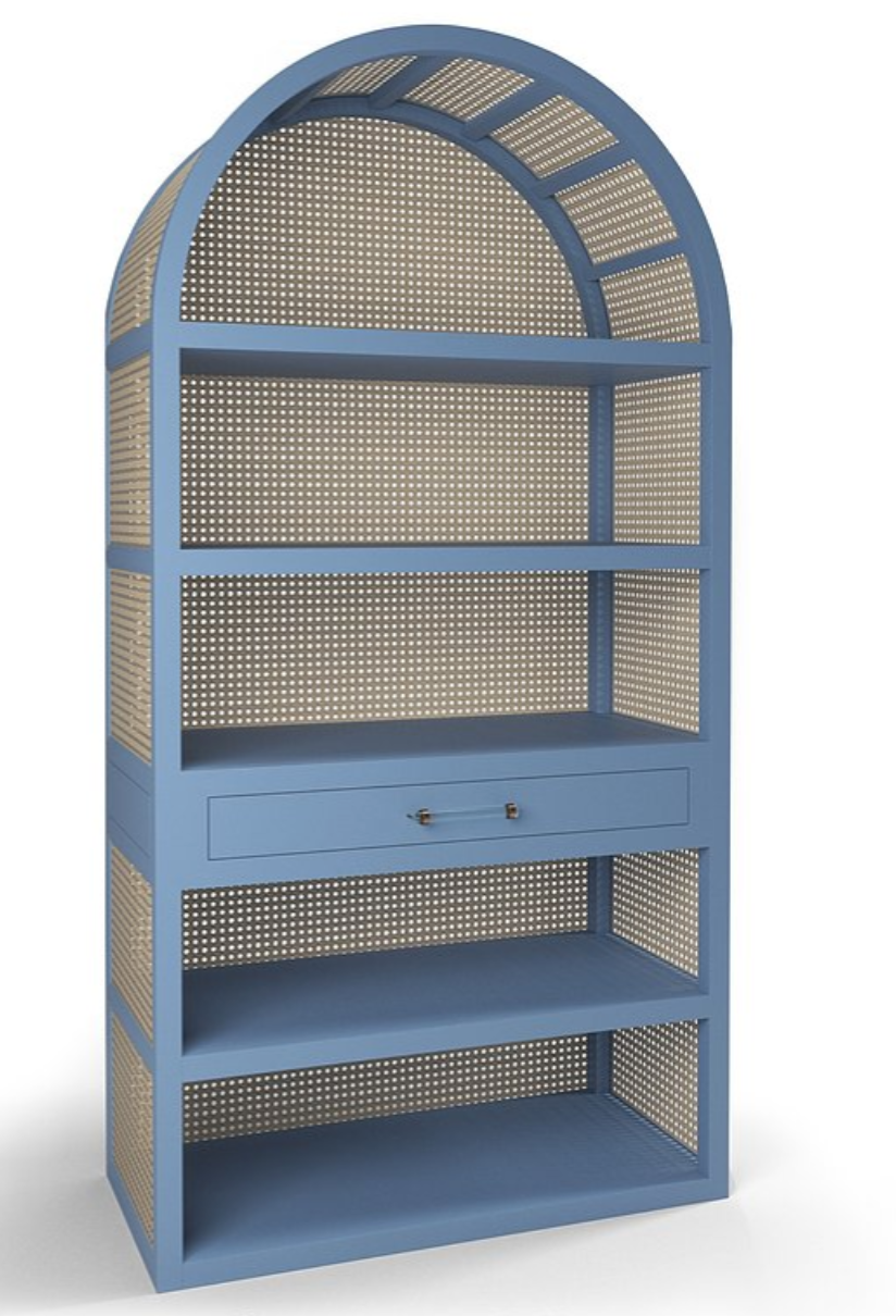 Maggie Cruz Leila Cane Etagere, Black Iron