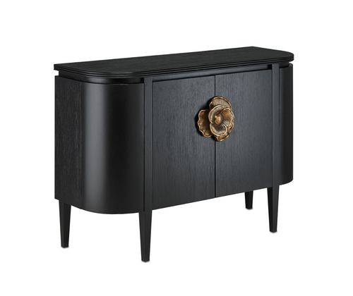 Briallen Black Demi-Lune Cabinet by Currey and Company