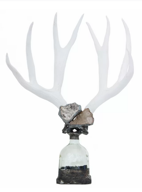 Double Large Geode Antler Decorative Bottle by Jamie Dietrich Designs