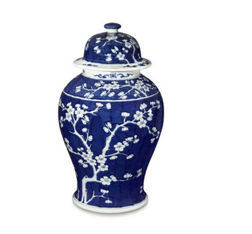 Blue and White Plum Tree Temple Jar