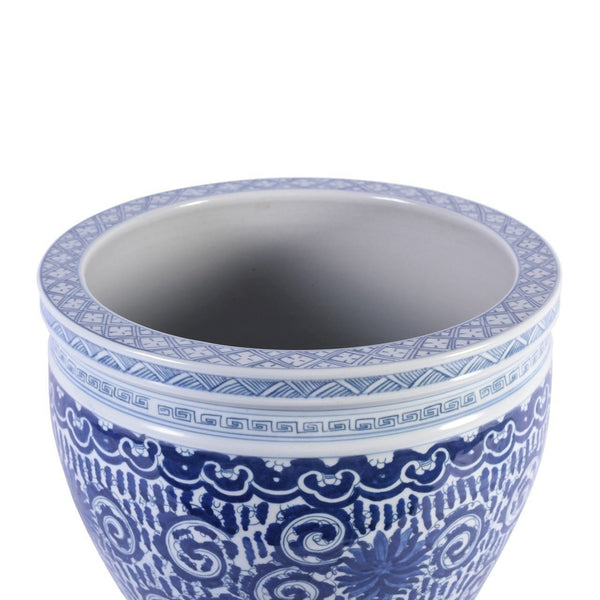 Legend of Asia Blue & White Twisted Lotus Bowl Planter - Ivy Home