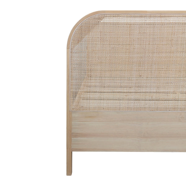 Handmade Pine Wood and Cane King Size Bed Frame Ivy Home