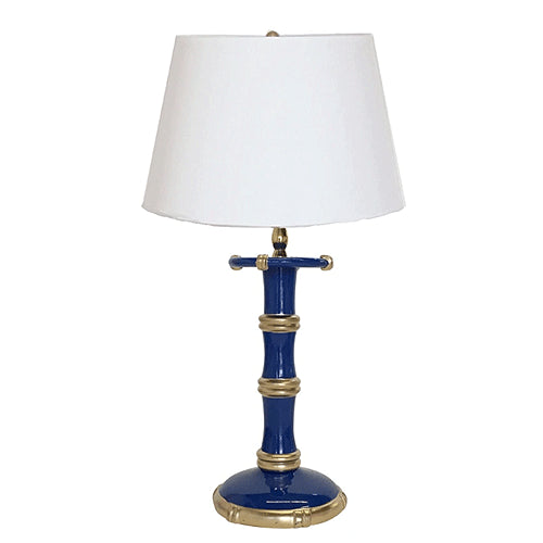 Dana Gibson Candlestick Lamp in Navy Blue