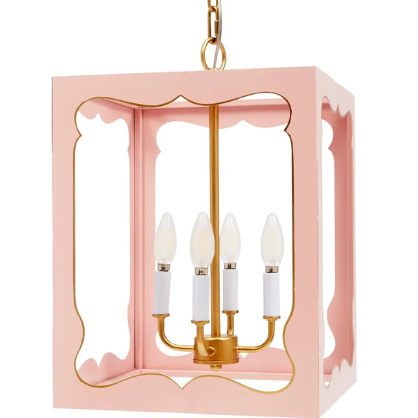 Old World Design Phoebe Blush Pendant Light with Gold Accents