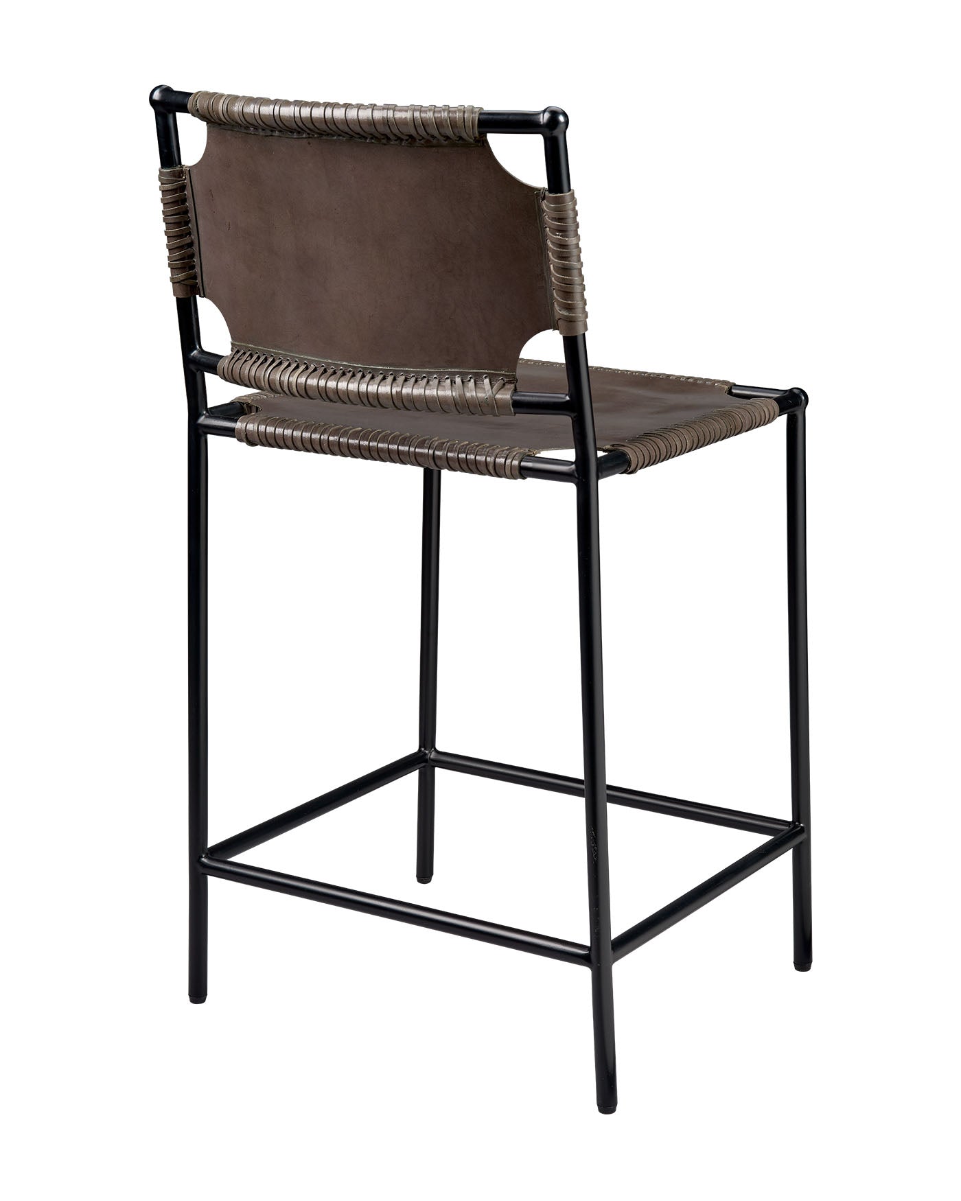 Jamie Young Asher Leather Counter Stool, Grey