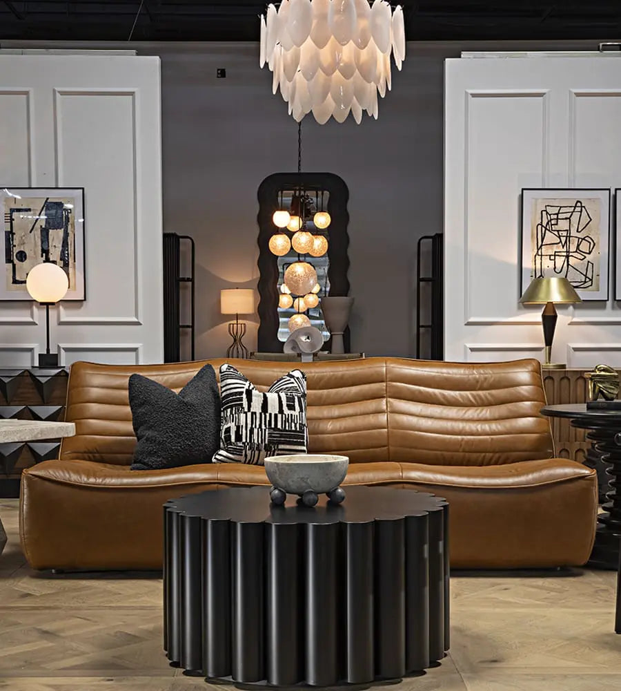 Noir Mcclain 3 Seater, Roche Tan Leather