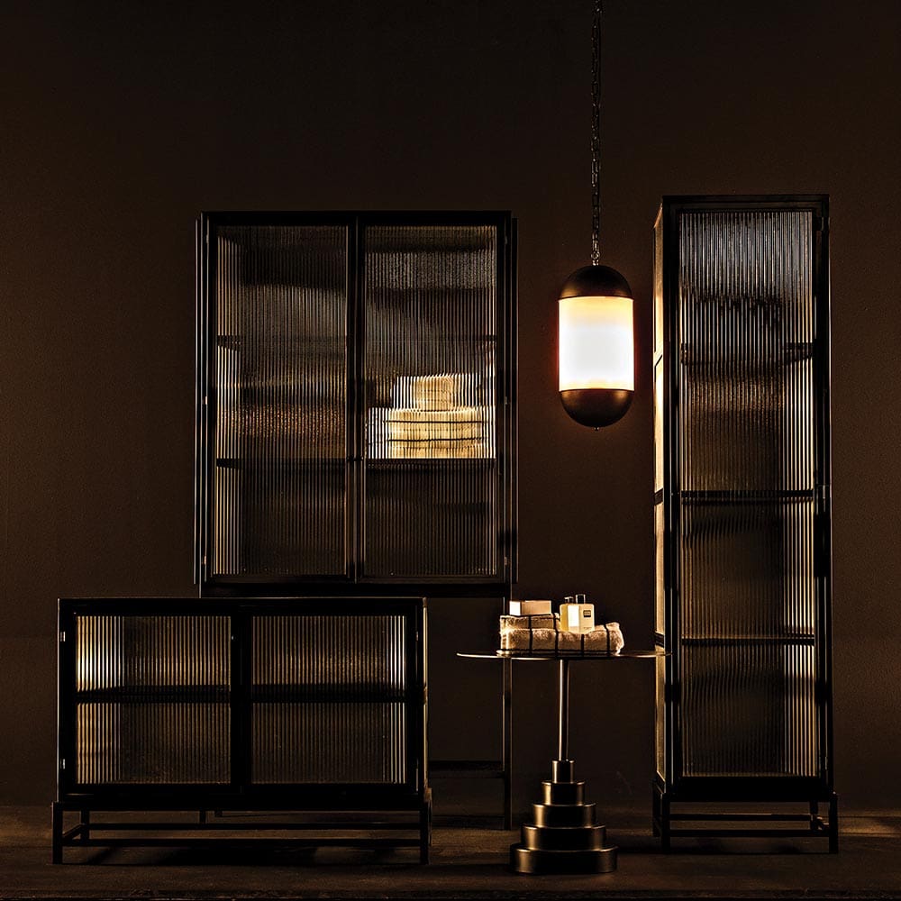 Noir Chandler 2 Door Sideboard, Black Steel