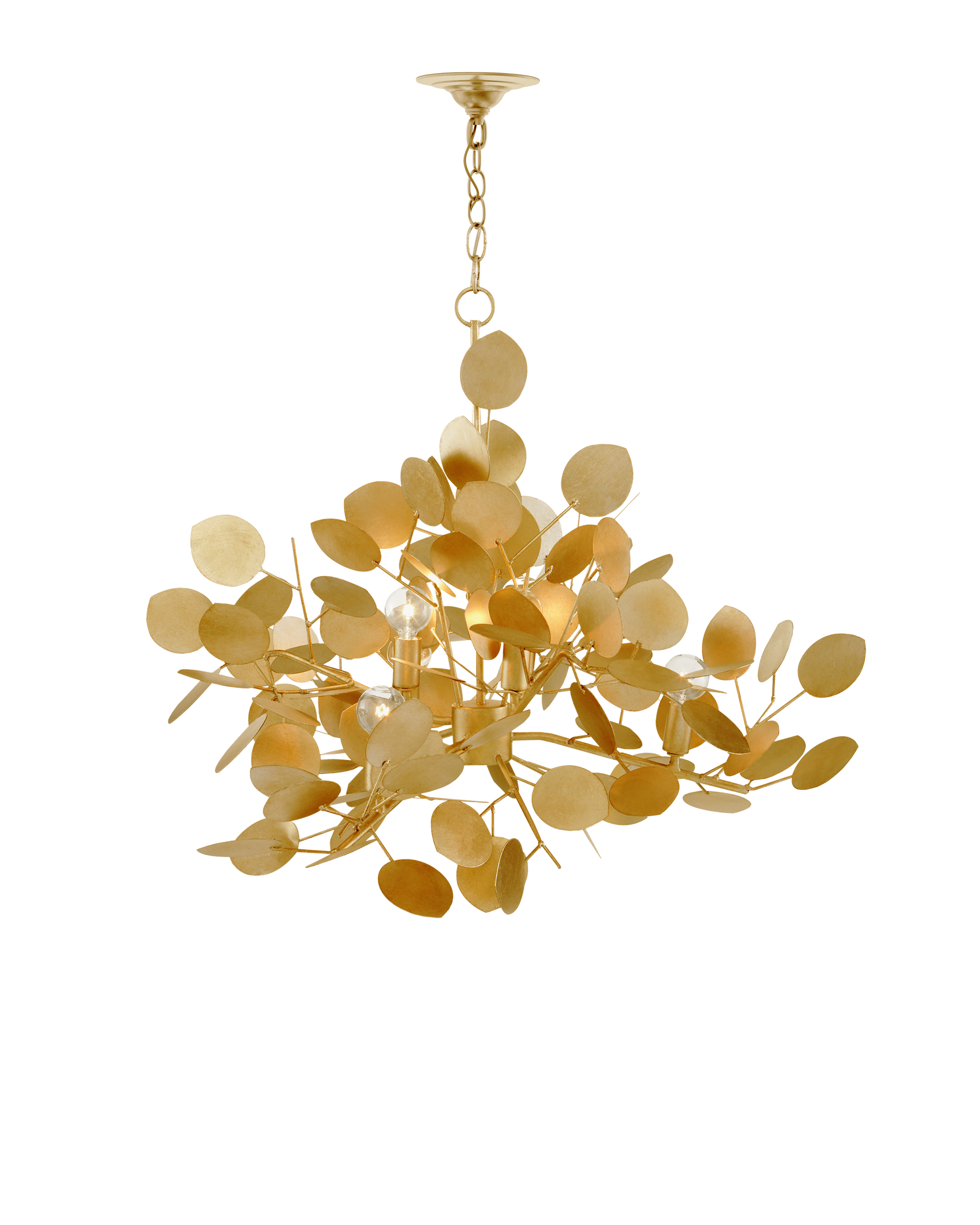 Currey And Company Lunaria Large Gold Chandelier