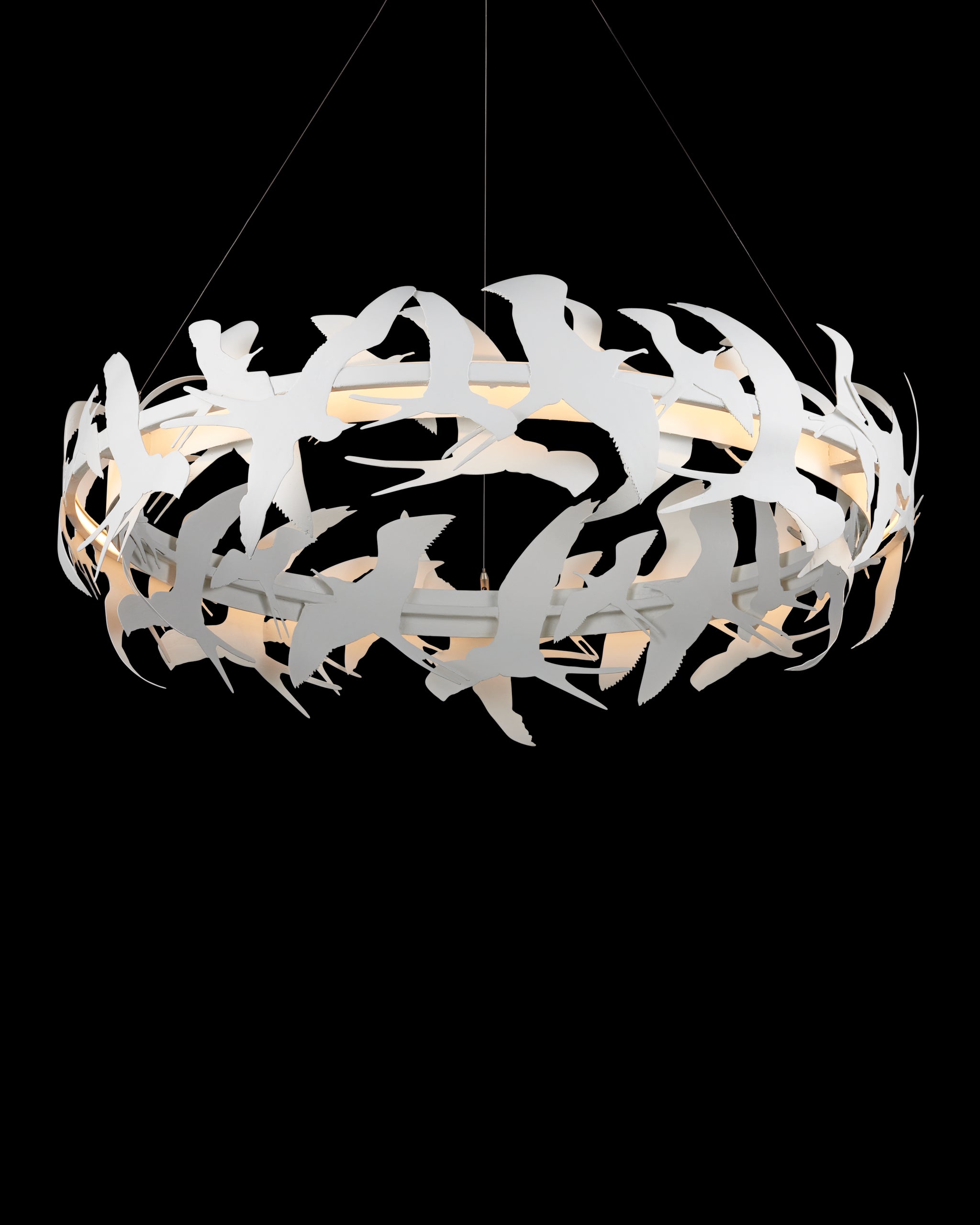Currey & Company Tijereta White Chandelier