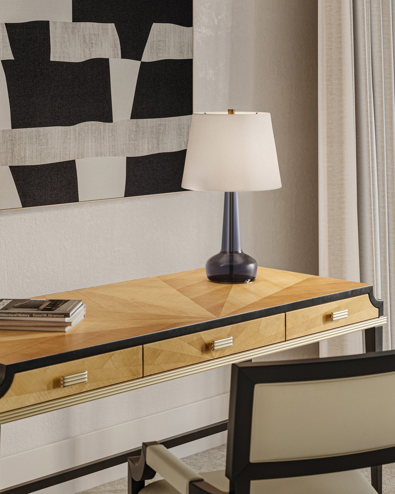 Currey & Company Rosenborg Dark Purple Glass Table Lamp