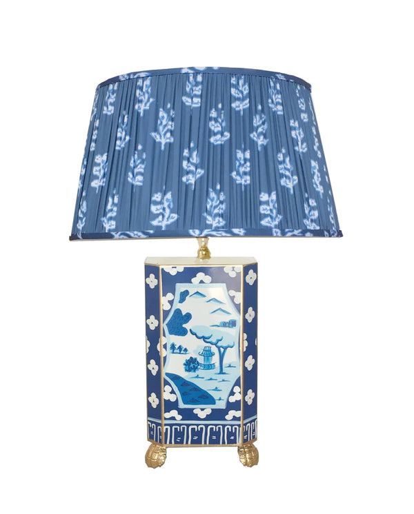 Dana Gibson Canton Table Lamp, Blue Bellamy Shade