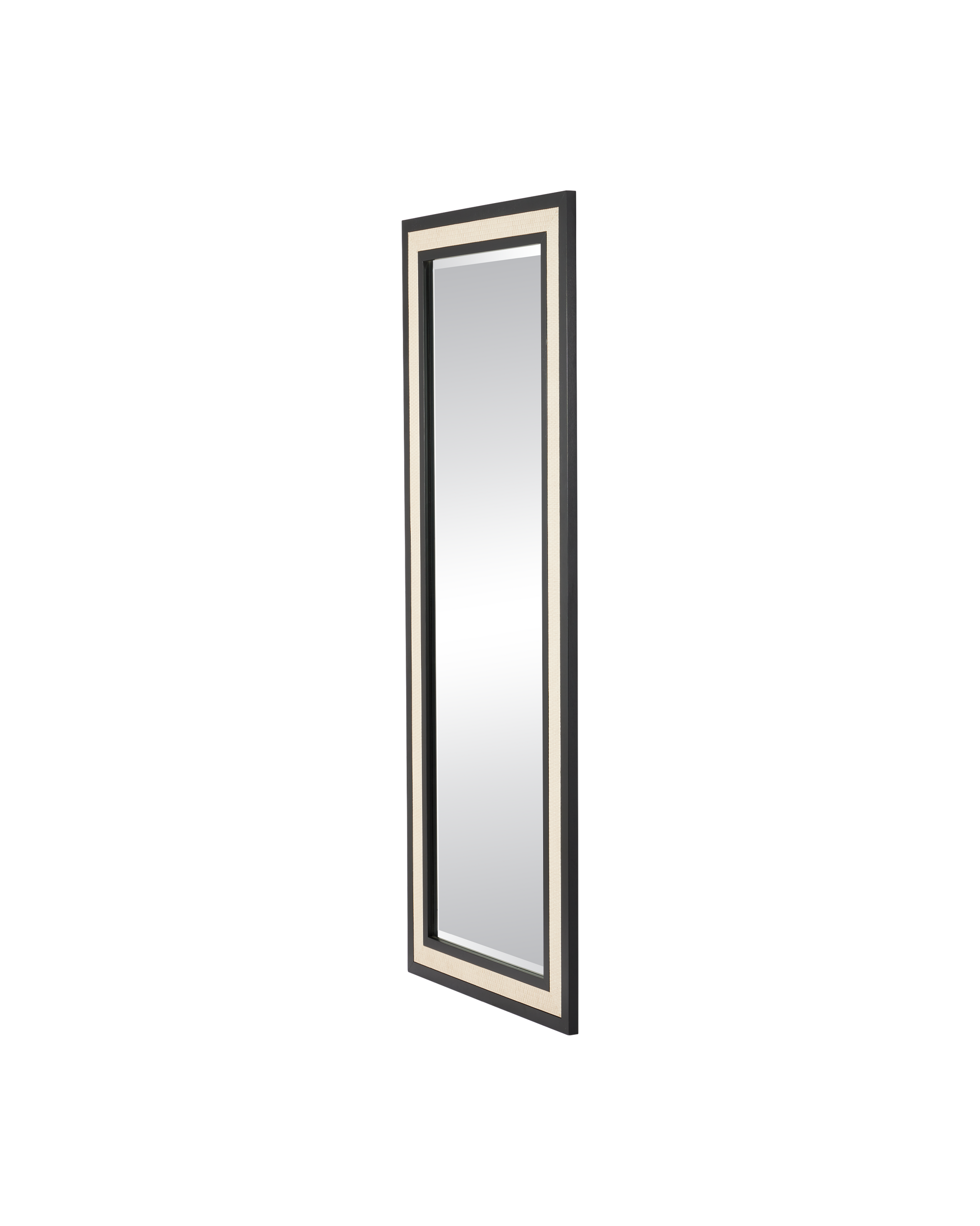 Currey & Company Deanna Ivory Raffia Rectangular Floor Mirror