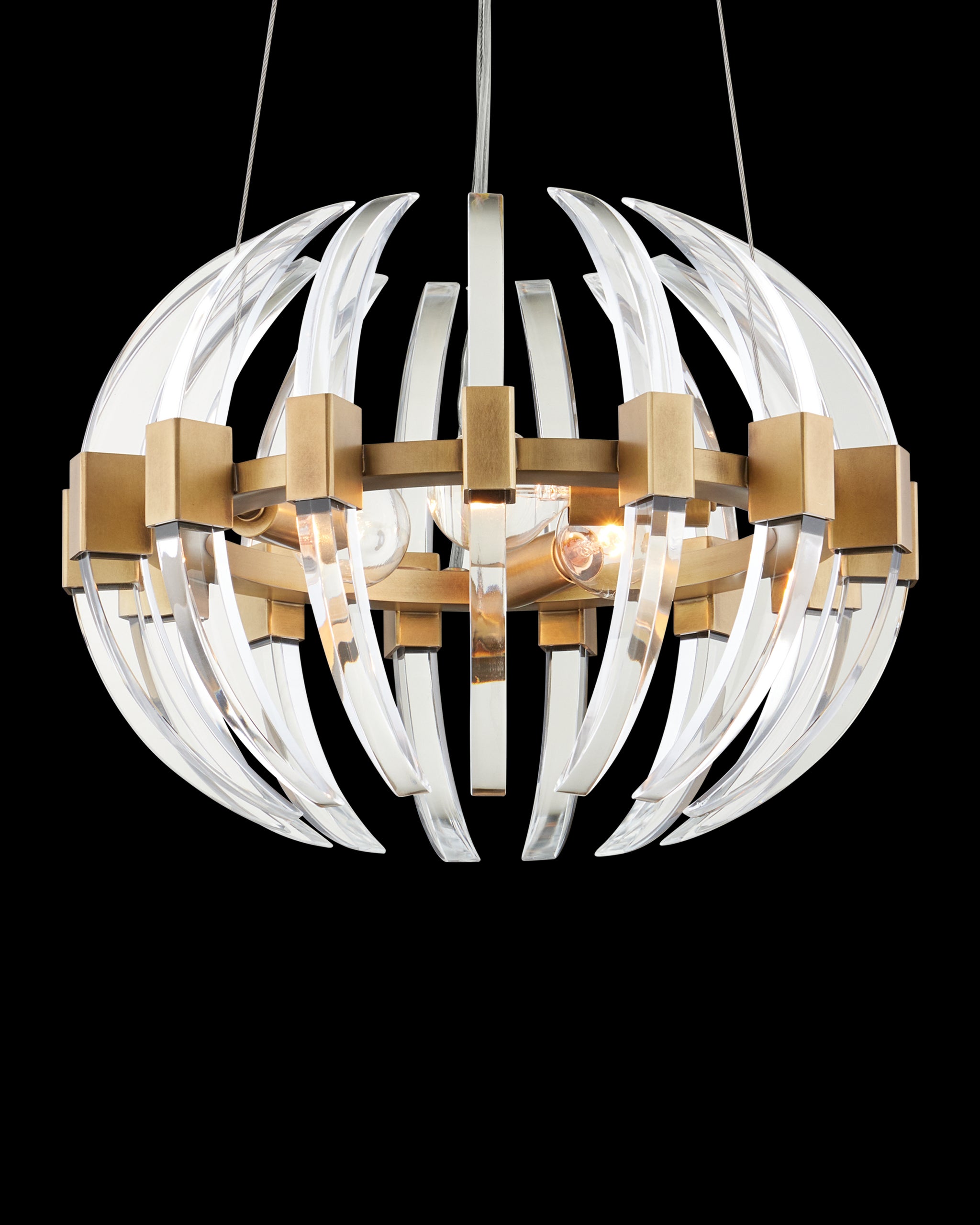 Currey & Company Coquette Small Brass Chandelier