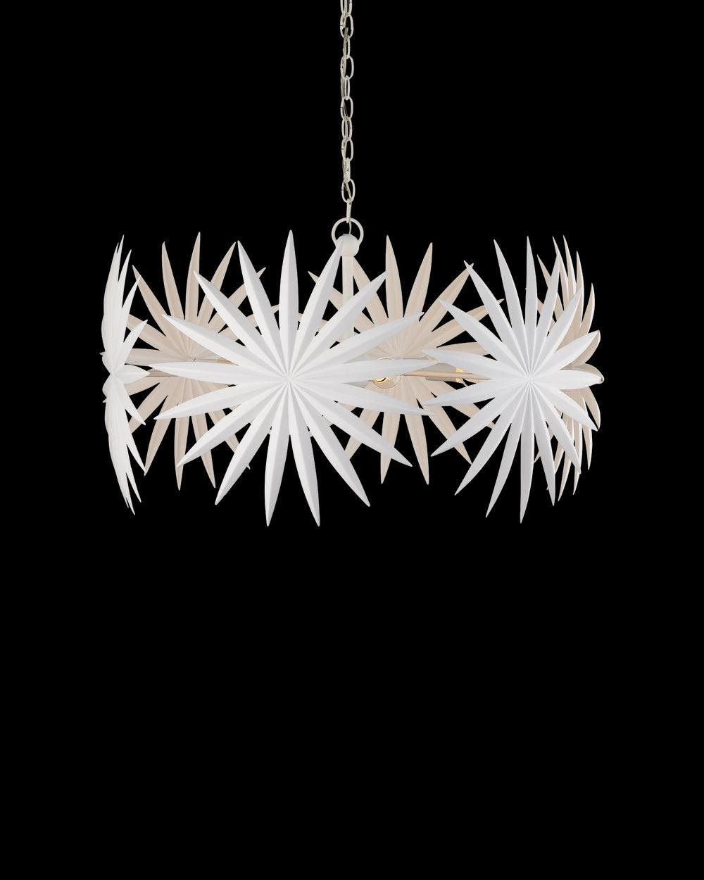 Currey & Company Bismarkia Small White Chandelier