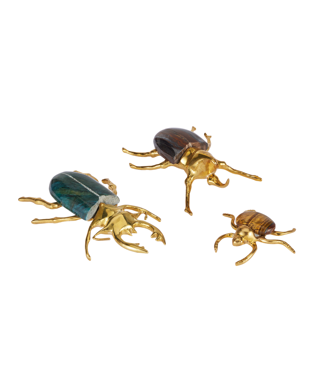 Currey & Company Brass Beetle Colony Set Of 3