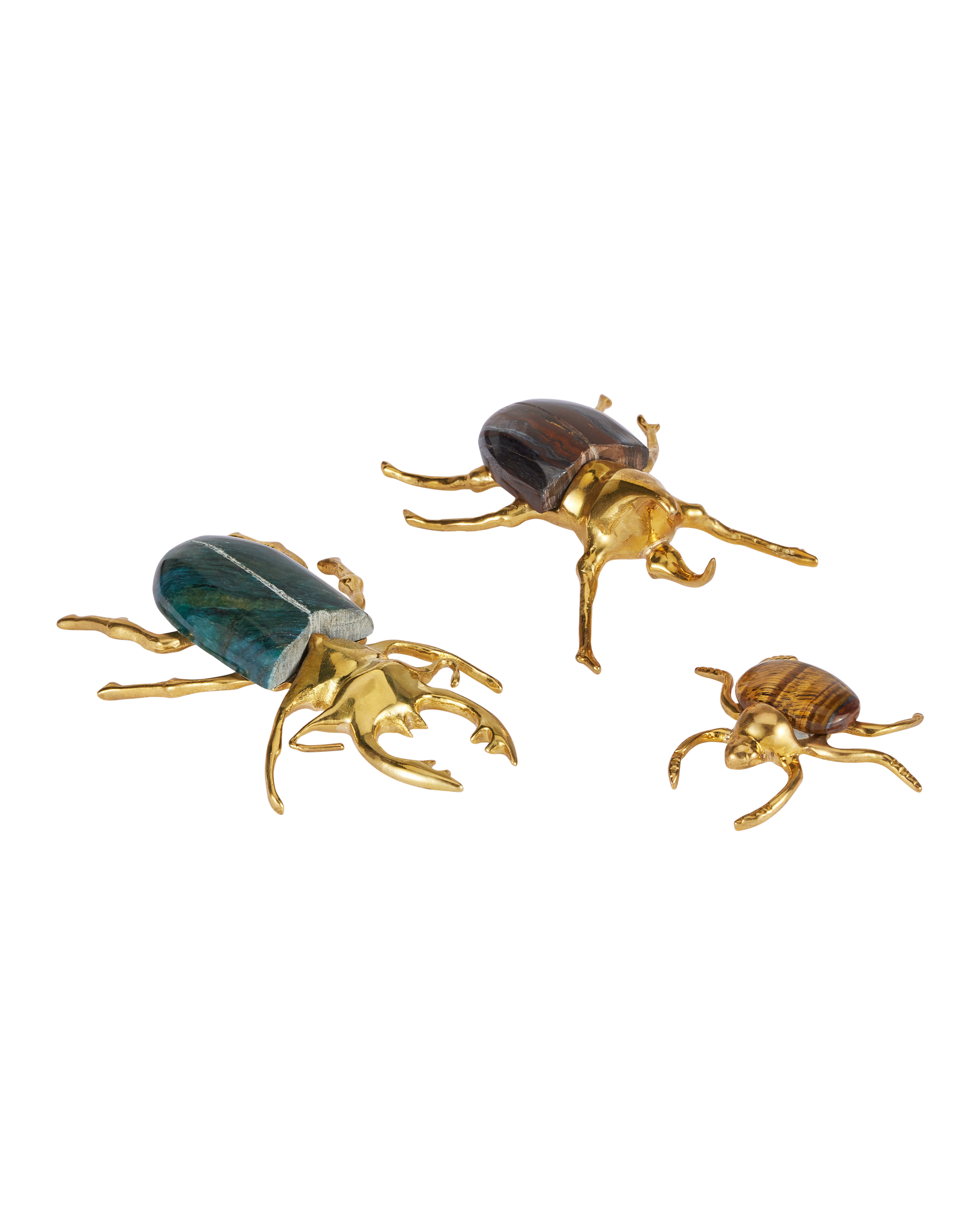 Currey & Company Brass Beetle Colony Set Of 3