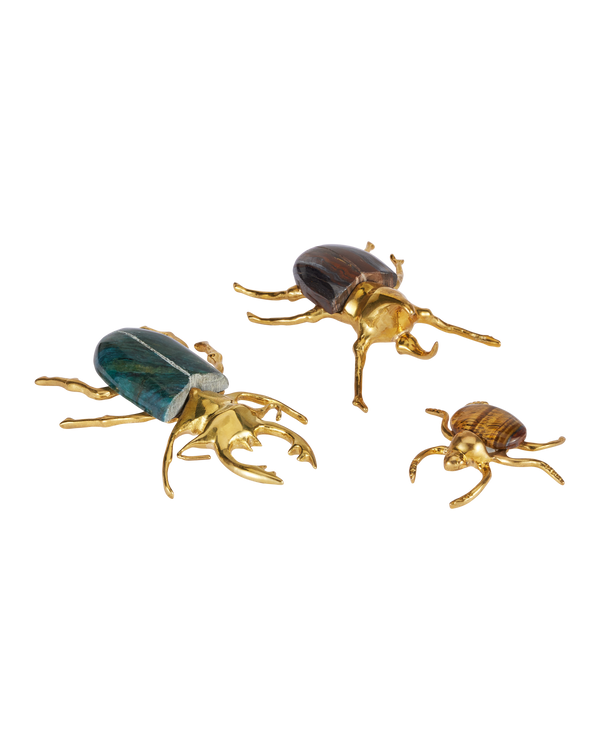 Currey & Company Brass Beetle Colony Set Of 3