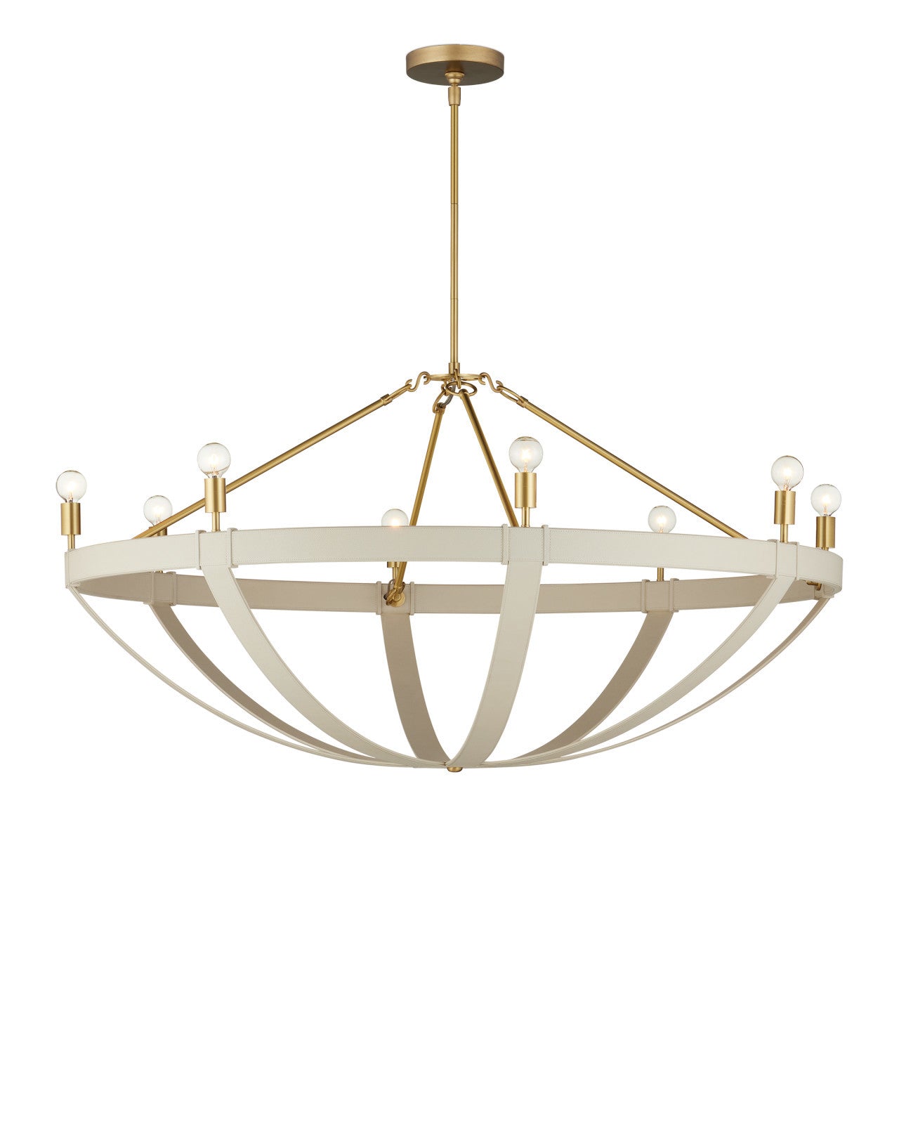 Currey & Company Barrington 48" Brushed Brass 8 Light Chandelier