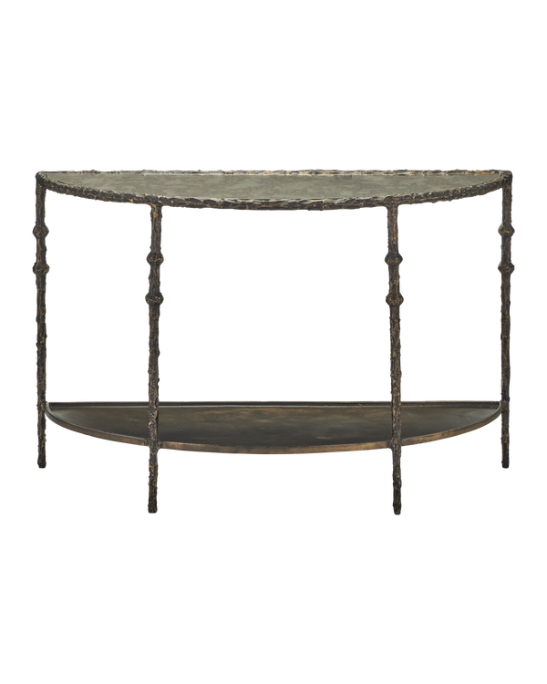 Currey & Company Spalzato Demi Lune Console Table