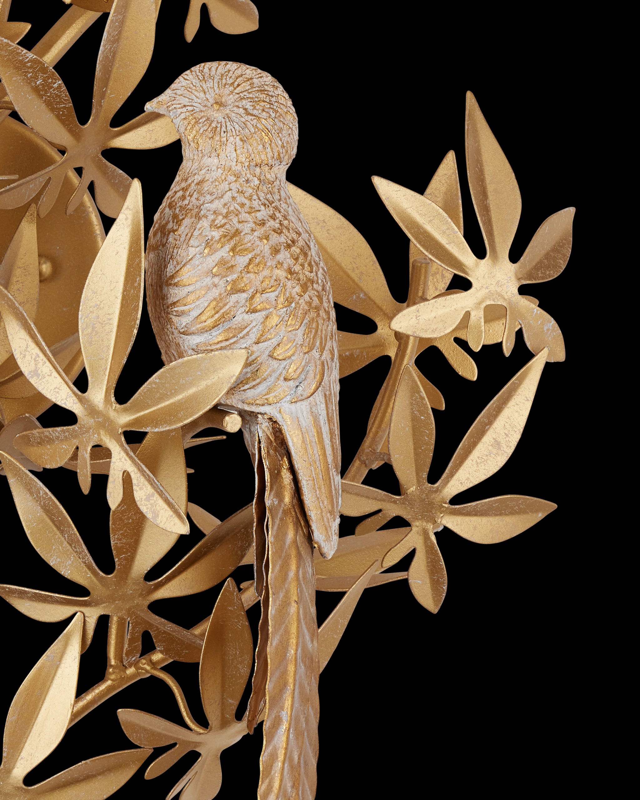 Currey & Company Aviary Gold Wall Sconce, Left