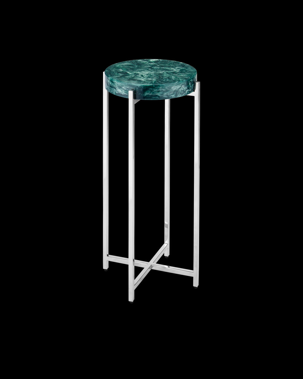 Currey & Company Rina Teal Drinks Table