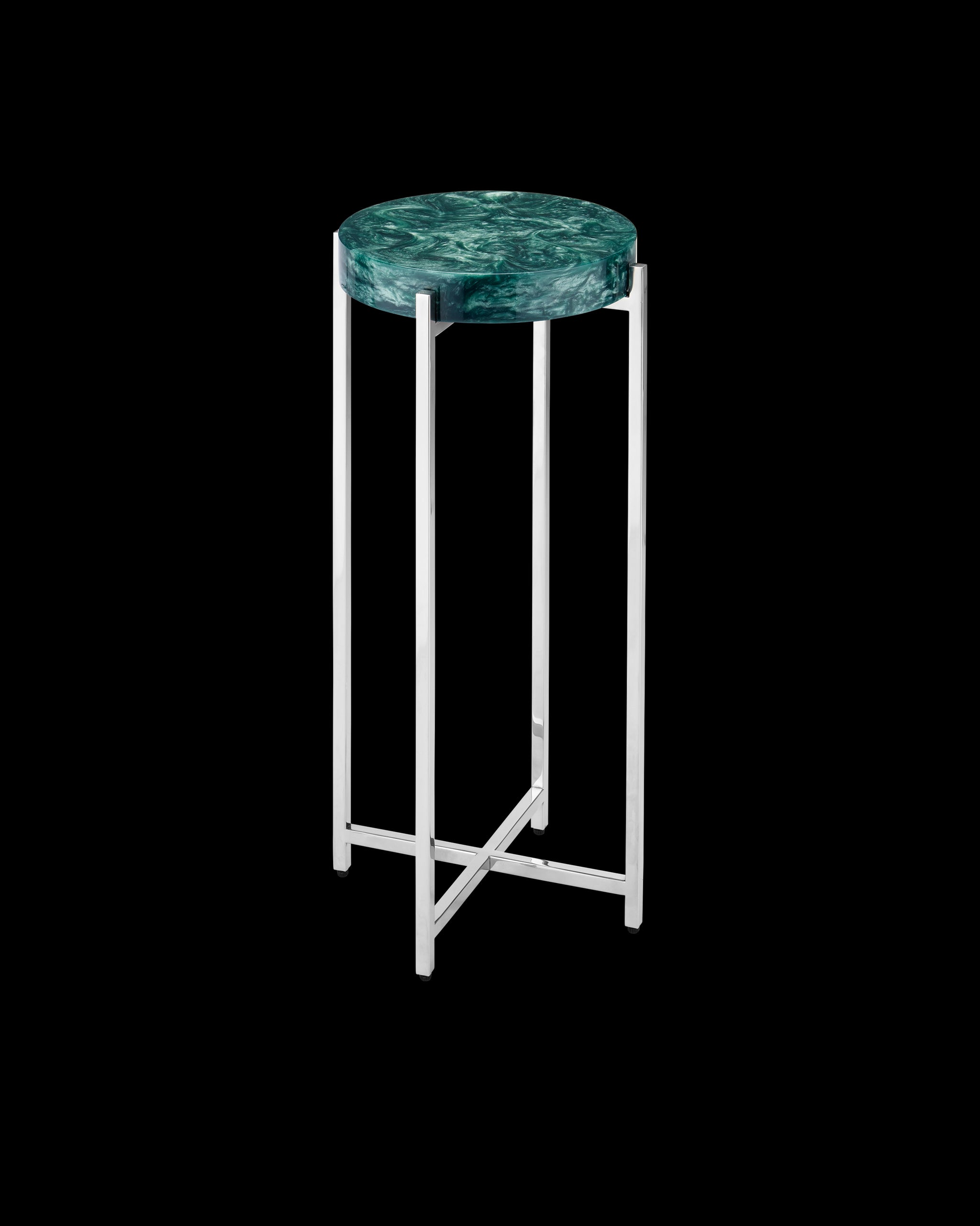 Currey & Company Rina Teal Drinks Table