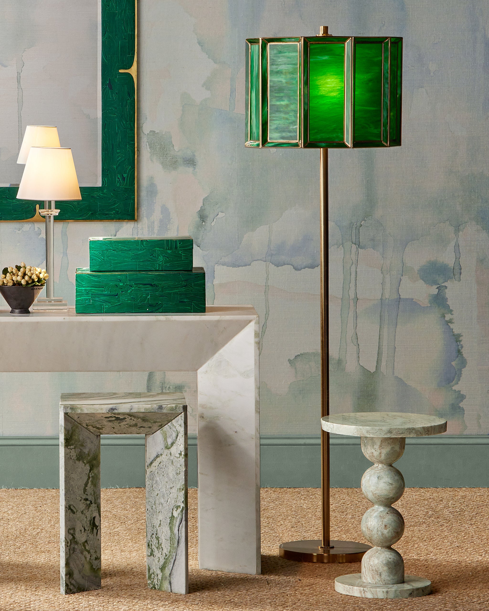 Currey & Company Daze Green Floor Lamp