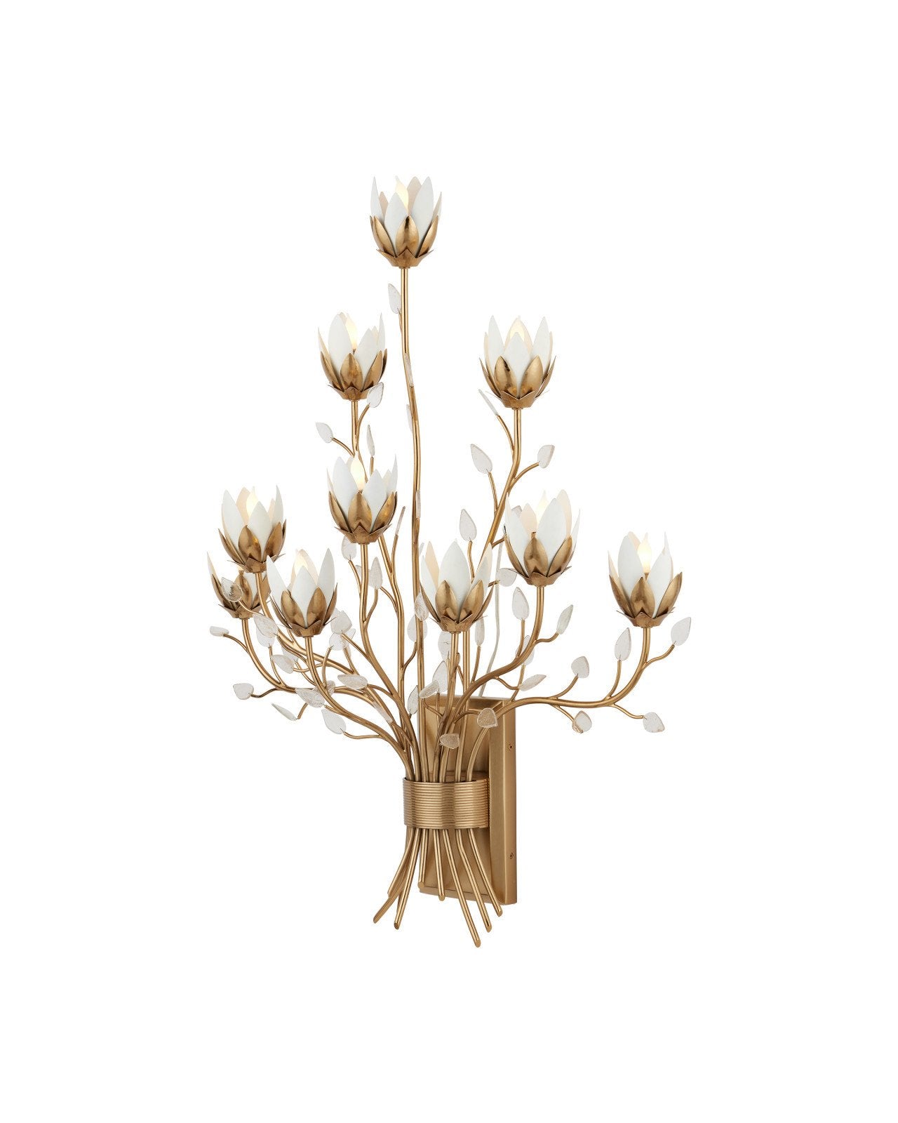 Currey & Company Star Magnolia Gold 10 Light Wall Sconce