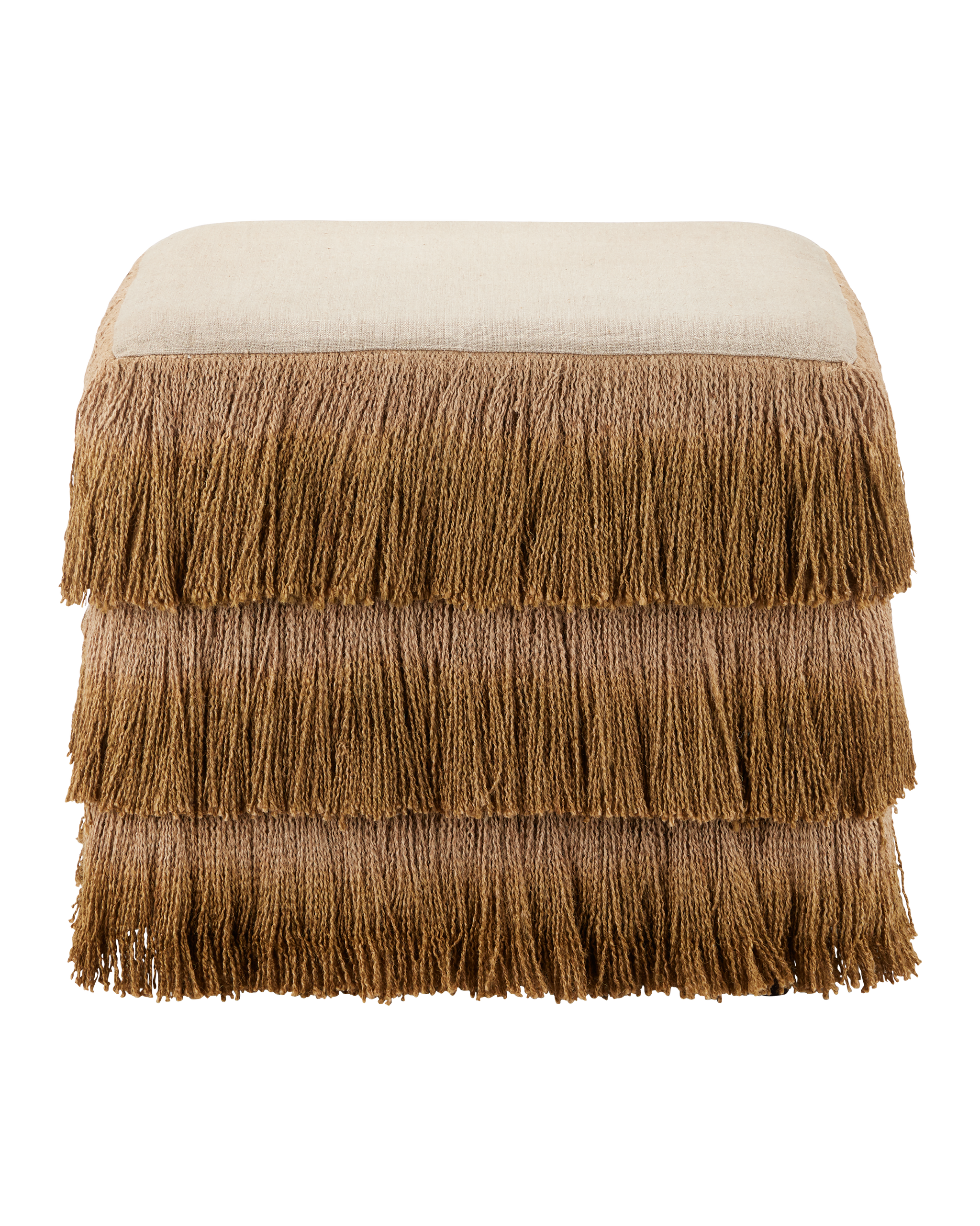 Currey & Company Jute Fringe Ottoman