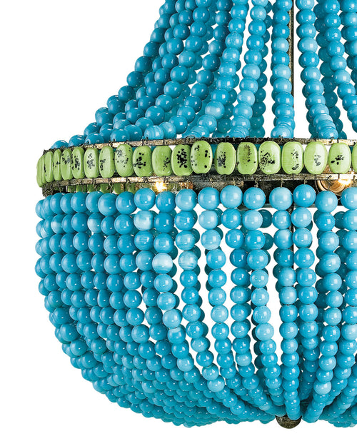 Currey & Company Hedy Turquoise Chandelier