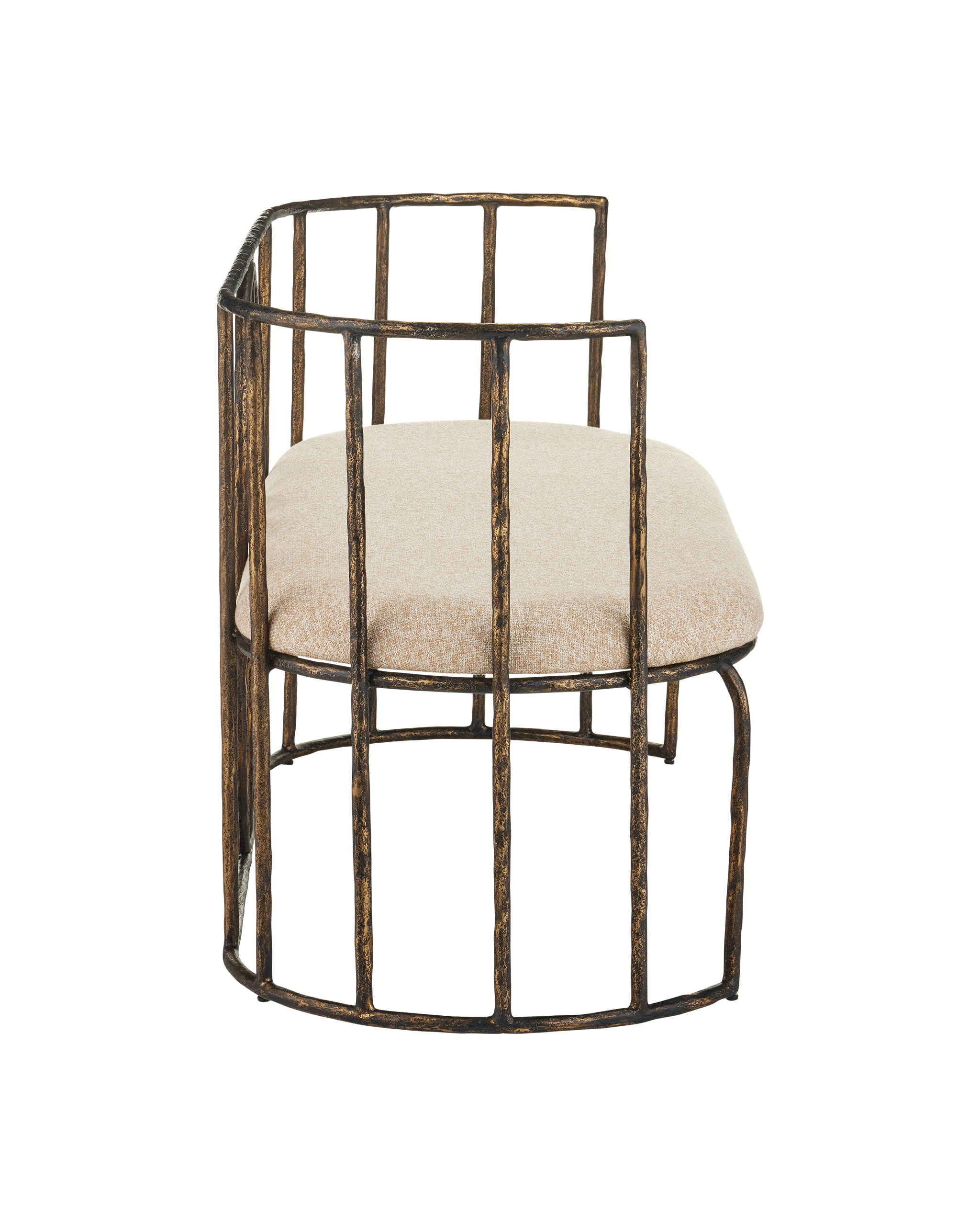Currey & Company Euclid Bench, Boucle Seashell