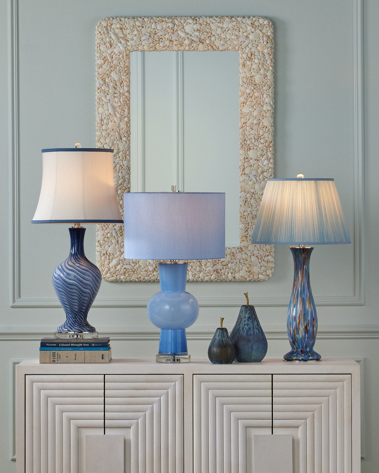 Currey & Company Zeta Grayish Blue Glass Table Lamp