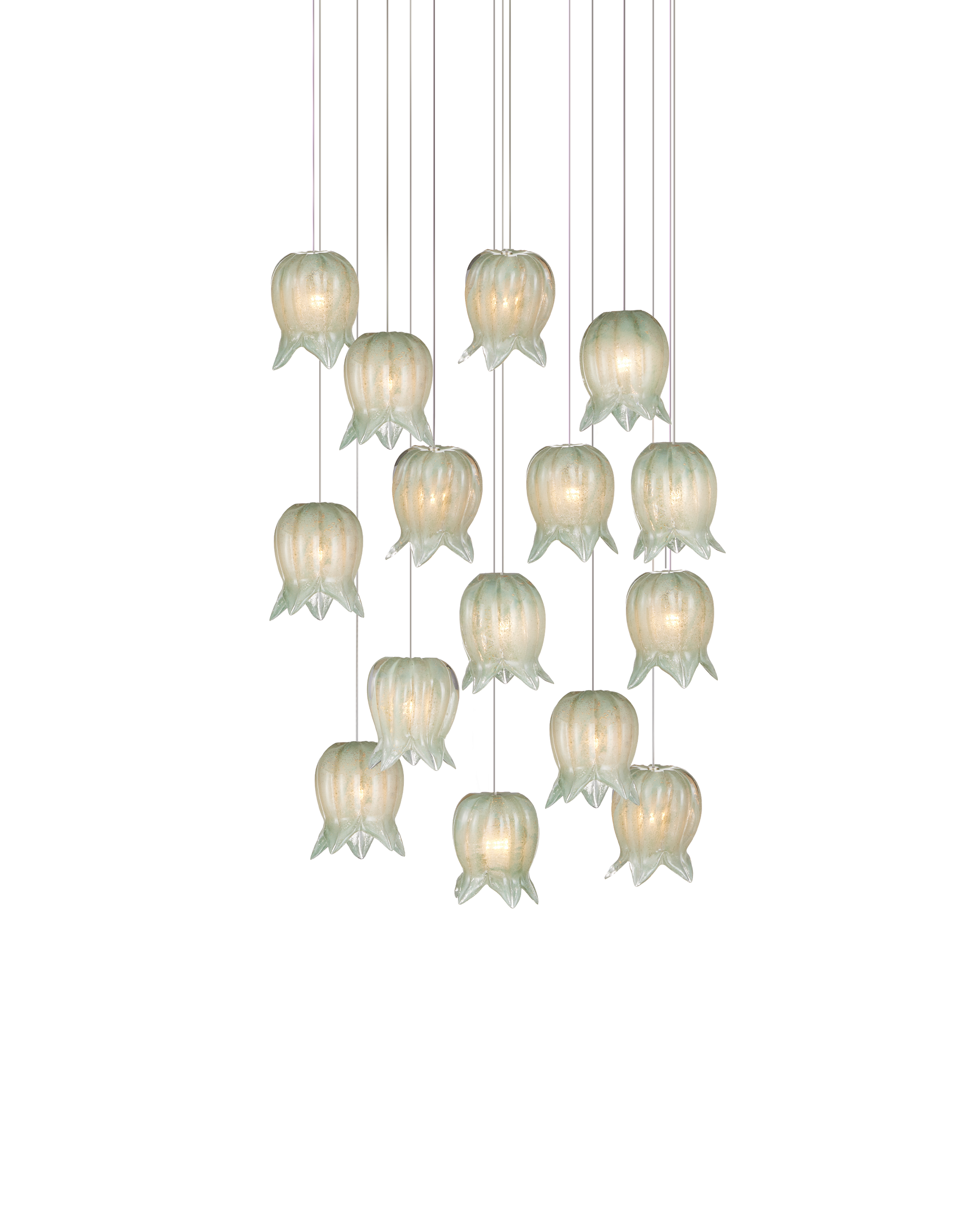 Currey And Company Polpo 15 Light Round Multi Drop Pendant
