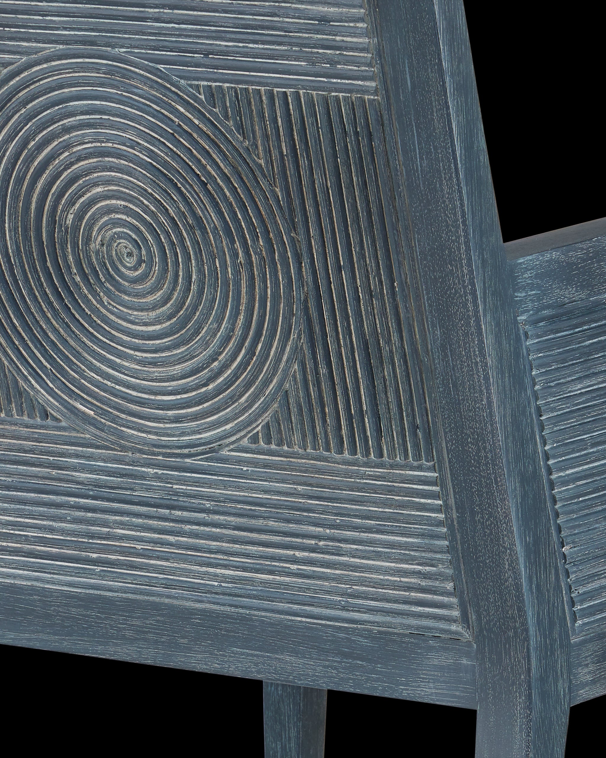 Currey & Company Santos Vintage Navy Armchair, Barrett Dusk