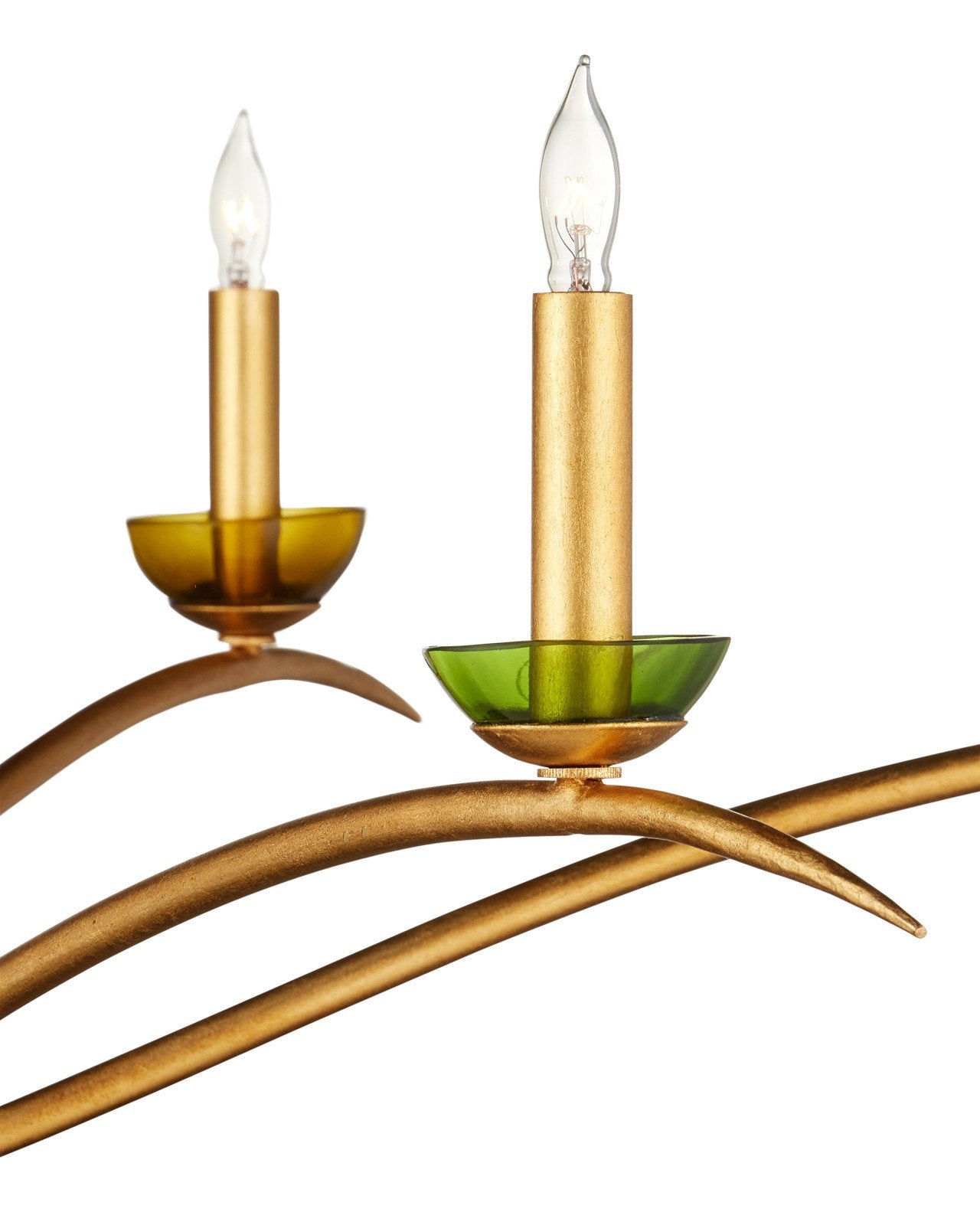 Currey & Company Flannery 49" Contemporary Gold Leaf 6 Light Chandelier