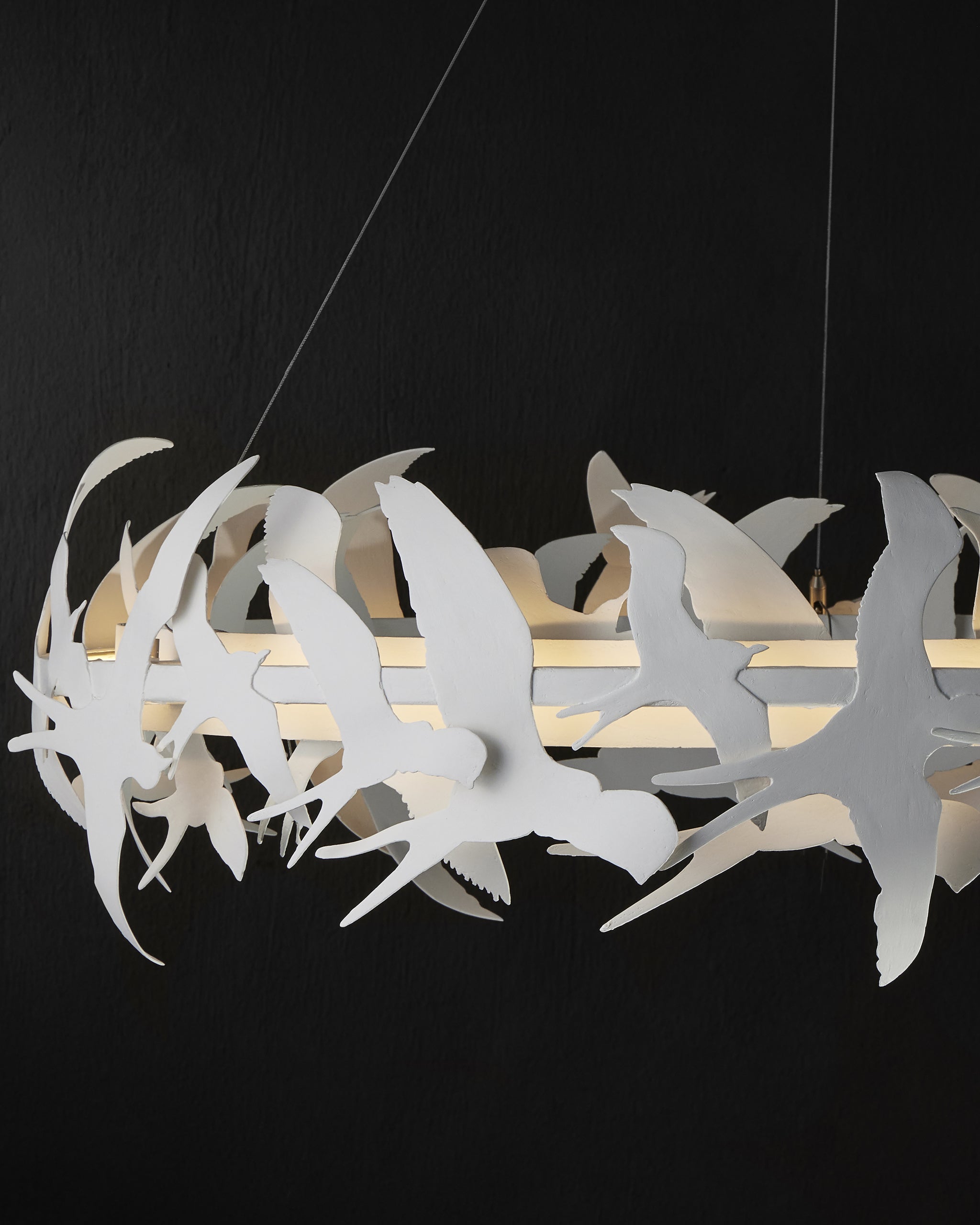 Currey & Company Tijereta White Chandelier