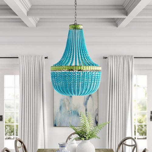 Currey & Company Hedy Turquoise Chandelier